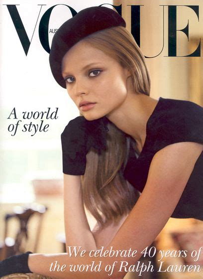 Magdalena Frackowiak On The Cover Of Vogue Australia October 2007