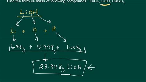 Determining The Formula Mass Of A Compound Youtube