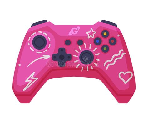 Video Game Console Pink Controller Joystick Of Modern Game Console