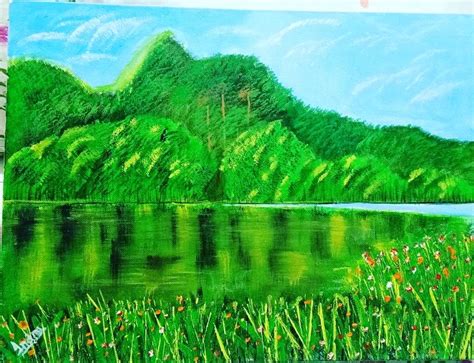 Green Mountain Painting For Sale By Artist Indra Pandey At Lowest Price