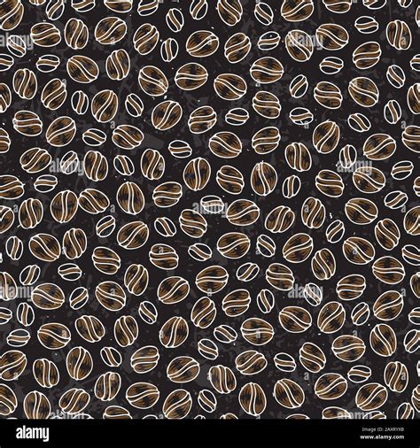 Vector Hand Drawn Pattern Of Coffee Seeds Coffee Beans Seamless