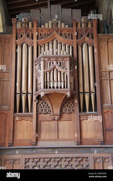 The Pipes Of A Classic Church Music Organ Stock Photo Alamy