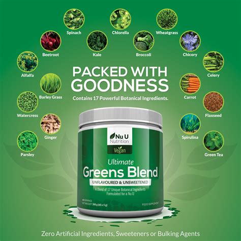 Super Greens Powder 17 Superfoods Powder 300g 60 Servings Vitamin