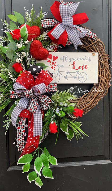 Farmhouse Valentines Wreath Valentine Door Wreath Valentines Day