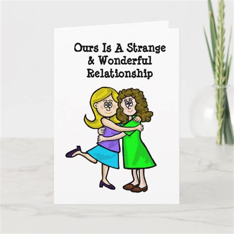 Lesbian Couple Strange And Wonderful Greeting Card
