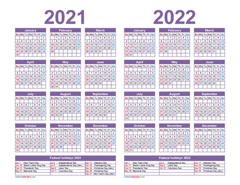 2021 And 2022 Calendar Pdf Shopmallmy