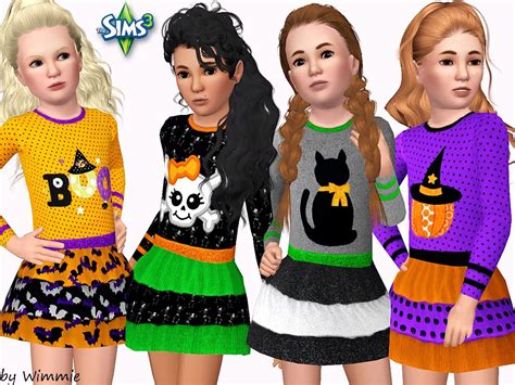 Sims 3 Girls Halloween Dress Girls Halloween Dress Sims 4 Cc Kids