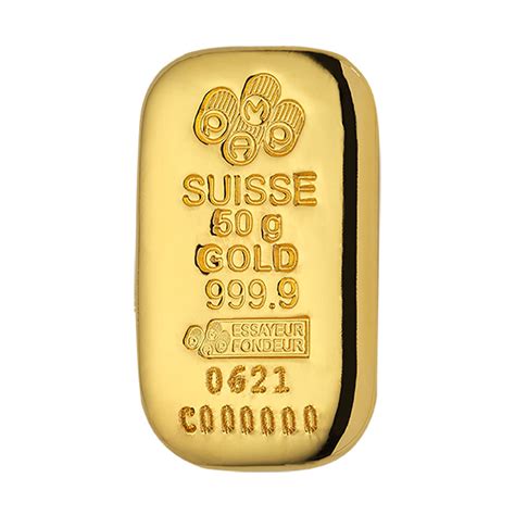 Pamp Suisse 50 Gram Gold Bar Poured Design Golden Eagle Coins