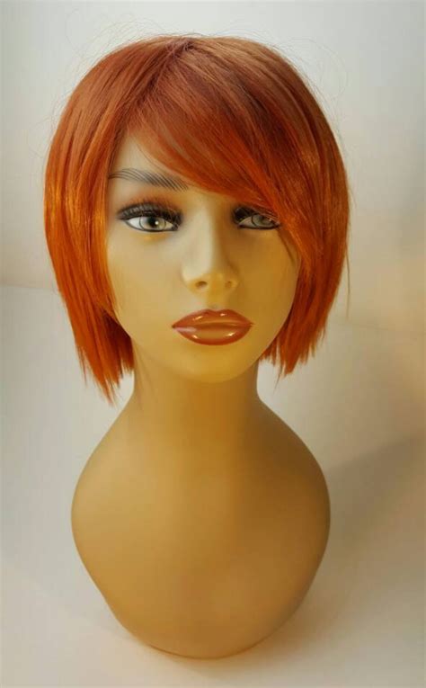 Short Orange Wig Red Wig Orange Wig Bob Wig Short Orange Etsy