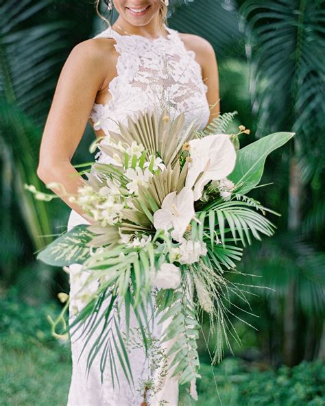 Charieses Cascading Tropical Bridal Bouquet Is Featured