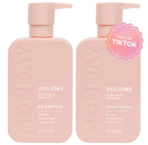 Buy MONDAY HAIRCARE Volume Shampoo + Conditioner Set (2 Pack) 12oz Each