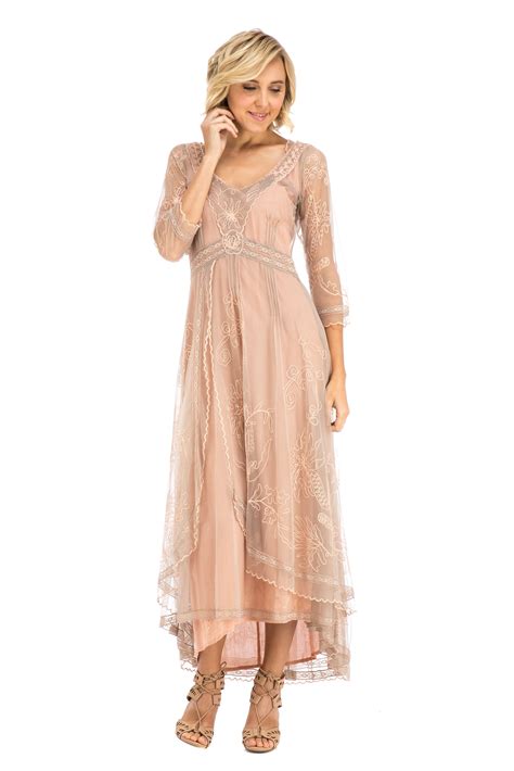 Nataya 40163 Downton Abbey Tea Party Gown In Quartz Tea Party Dress