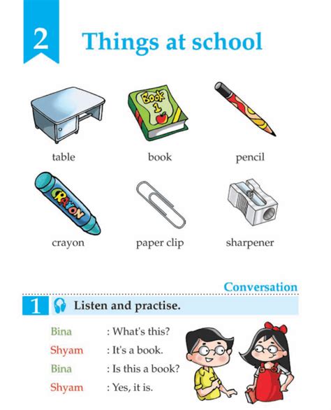 English Lesson Grade 1 Things At School English Conversation For Kids