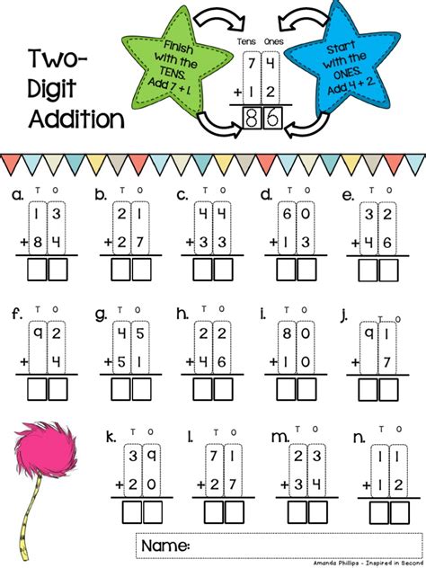 Free Double Digit Addition Worksheets