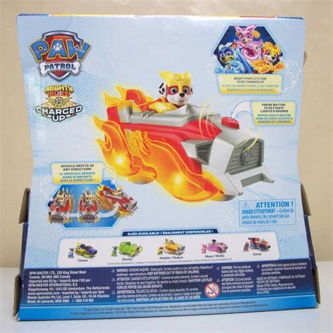 Paw Patrol Charged Up Marshall Deluxe Vehicle Mighty Pups Fire Dog Spin