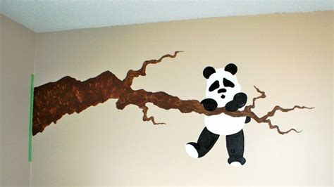 Panda Mural Hand Painted Ecléctico Dormitorio Infantil Toronto