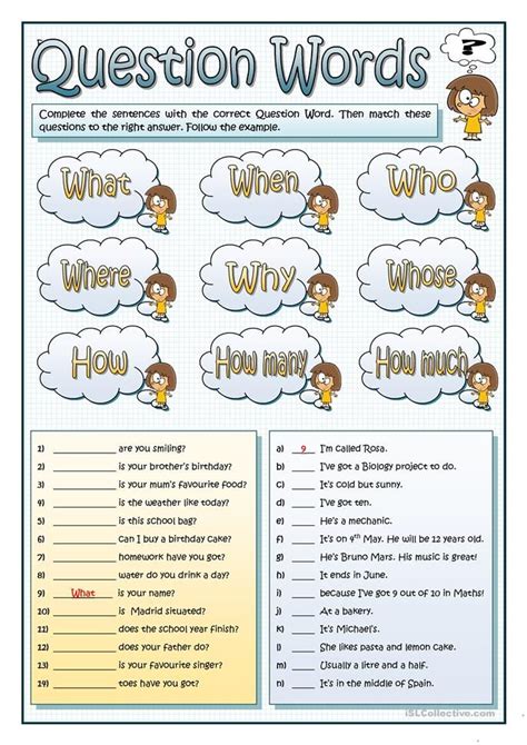 Question Words Worksheet Free Esl Printable Worksheets Made By