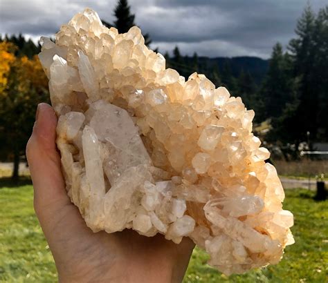 1894g Clear Quartz Crystal Cluster Large Specimen With Double