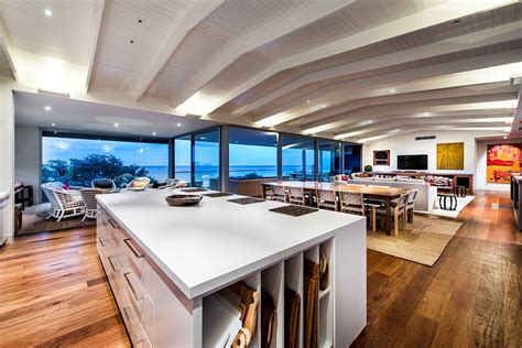 See more ideas about ceiling treatments, house design, design. Vaulted ceiling and exposed wooden beams add to the beach ...