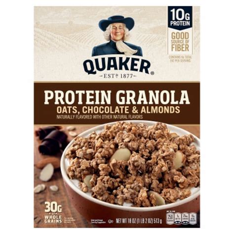 Quaker® Oats Chocolate And Almonds Protein Granola 18 Oz Fred Meyer