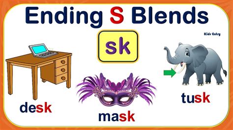 Ending Consonant Blends Sk For Ukg Ending Blends Sk Phonic Blends S