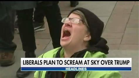 Anti Trump Protesters Scream Helplessly At The Sky To Demonstrate On Election Anniversary
