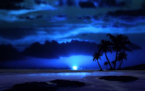 Dark Blue Beach Wallpaper