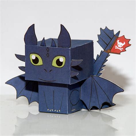 How to Train Your Dragon Toothless Paper Toy | Free Printable