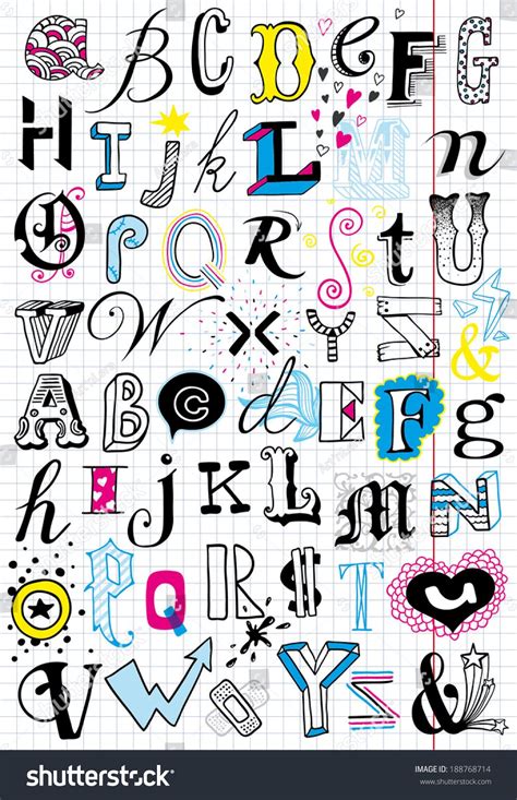 2 Hand Drawn Doodle Alphabets Lettering Alphabet Doodle Alphabet