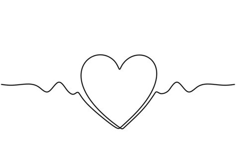 Vector Logo One Line Heart Simple Hand Drawn Line Eps Stock Vector