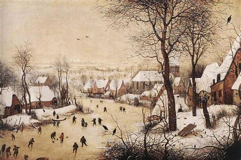 Winter Landscape With Skaters And A Bird Trap Painting By Pieter