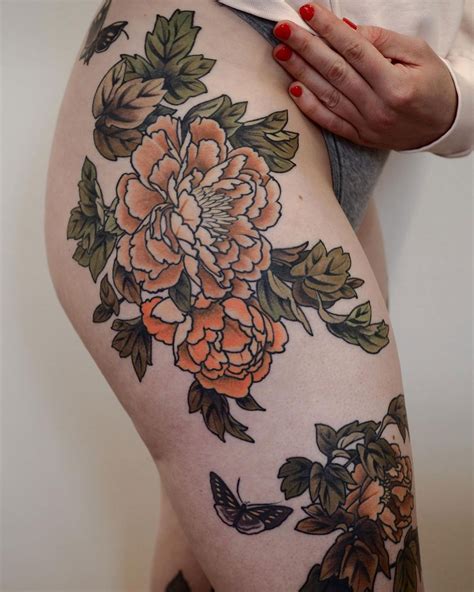 Aggregate More Than Peony Hip Tattoo In Cdgdbentre