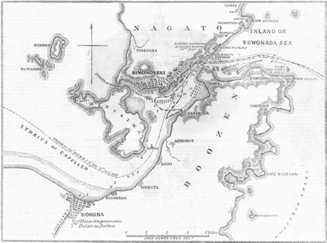 Japan Simonoseki Bay Japan 1863 Map