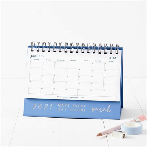 Personalised Make It Count 2021 Desk Calendar By Martha Brook