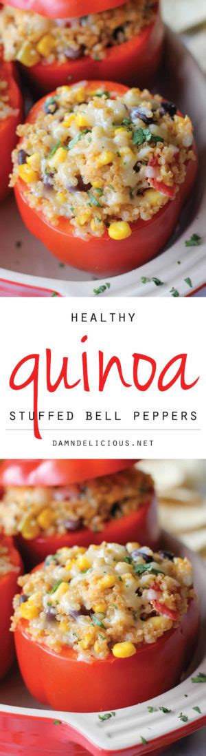 Quinoa Stuffed Bell Peppers Damn Delicious