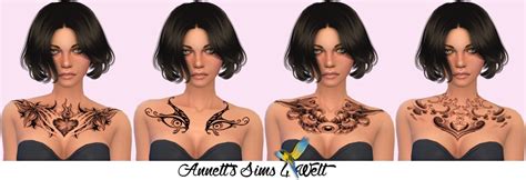 Sims 4 Ccs The Best Chest Tattoos Fantasy By Annett85
