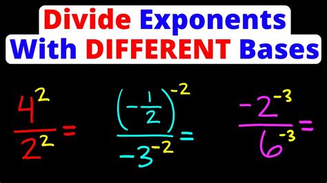Dividing Exponents Powers With Different Bases Eat Pi Youtube
