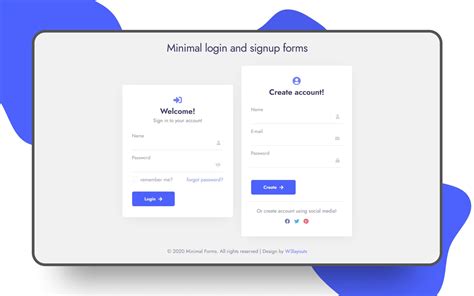 Minimal Login And Signup Form Web Element W3layouts