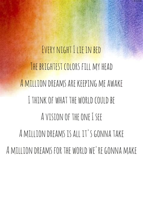 A Million Dreams Greatest Showman Lyric Video Lyricsd