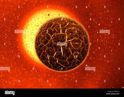 Simulated Planet Explosion Exploding Fire Planet Stock Photo Alamy