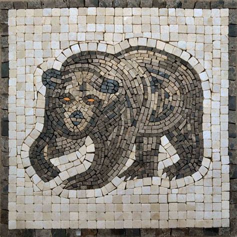 Mosaic Designs Brown Illustrated Bear Mosaic Tile Designs Mosaic