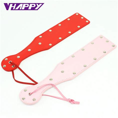sex toys paddle flogger whip pu leather couples spanking paddle for couples slave red pink