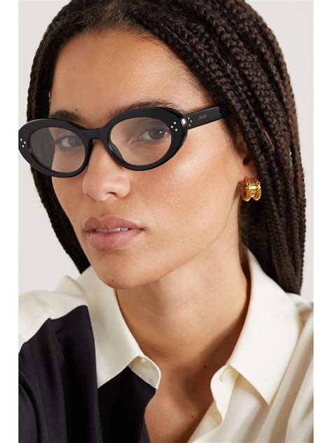 Celine Eyewear Oval Frame Acetate Optical Glasses Net A Porter