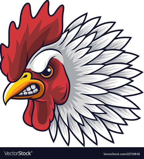 Chicken Rooster Head Mascot Royalty Free Vector Image