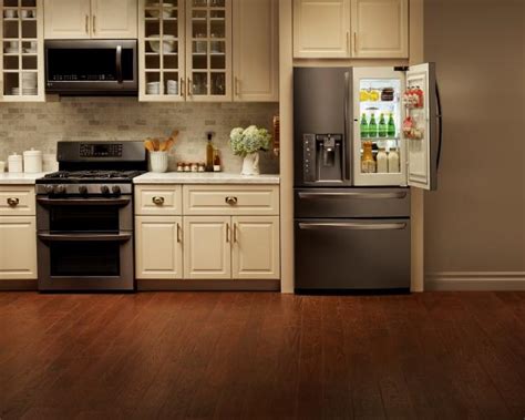 Stainless steel appliances look timeless and classic in any kitchen. LG Black Stainless Steel Series Classic and Contemporary ...