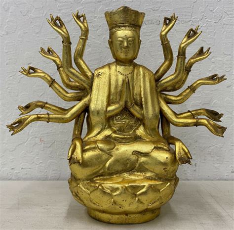 Gilded Cast Bronze Buddha With Multiple Arms Early To Mid 20th Century