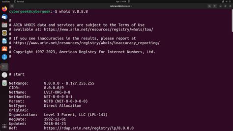How To Use The Whois Command On Ubuntu Linux Geeksforgeeks