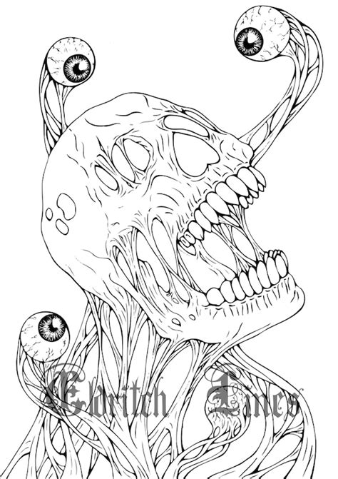 Paranoia Printable Horror Adult Coloring Page Lineart Etsy