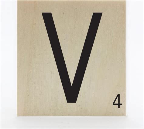 Houten Scrabble Letter V 8 X 8 Cm