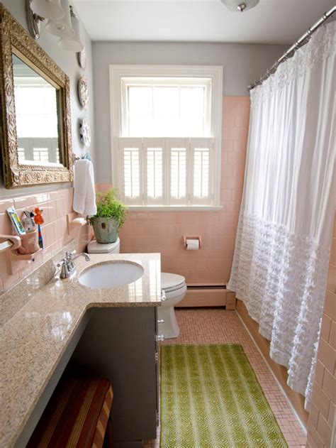 Good reclaimed wood wall panels. Pink Bathroom Ideas, Pictures, Remodel and Decor